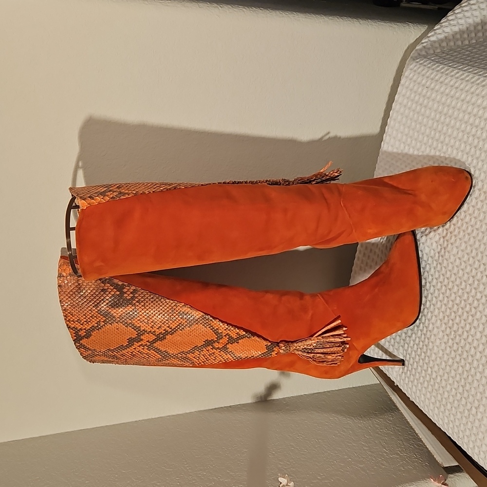 Adige Orange Suede Boots